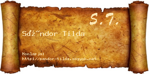 Sándor Tilda névjegykártya