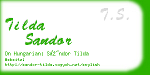 tilda sandor business card